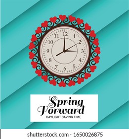 Vector illustration of a Background for Daylight Saving Time Summer Fall Back and Spring Forward.