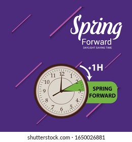 Vector Illustration Of A Background For Daylight Saving Time Summer Fall Back And Spring Forward.