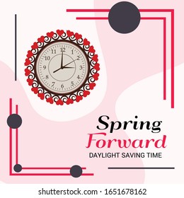 Vector illustration of a Background for Daylight Saving Time Summer Fall Back and Spring Forward.