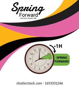 Vector illustration of a Background for Daylight Saving Time Summer Fall Back and Spring Forward.