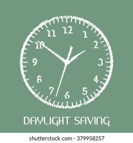  Vector illustration of a background for Daylight Saving.