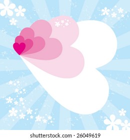 Vector illustration background depicting abstract hearts composition.