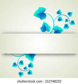 Vector illustration of background for design with blue leafs