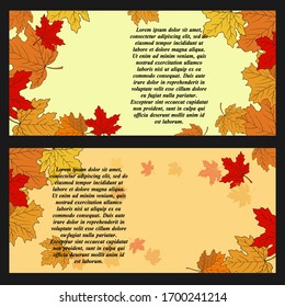 vector illustration, background for different design, greetings, banner, postcard with the image of autumn leaves