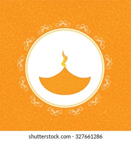 Vector illustration or background for Diwali with beautiful Diwali oil lamp