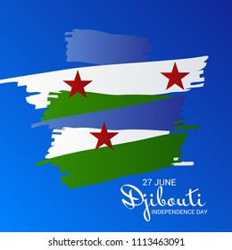 Vector illustration of a Background for Djibouti Independence Day Patriotic Design.