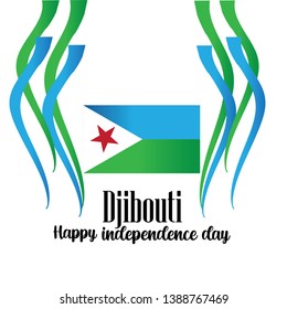 Vector illustration of a Background for Djibouti Independence Day Design. - Vector