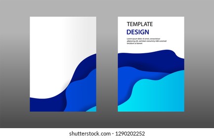 Vector illustration, background document mock up template, easy color adjustment. Paper cut topographic / wave layering. Suitable for book cover, annual report, flyer, poster, brochure.