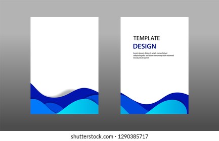 Vector illustration, background document mock up template, easy color adjustment. Paper cut topographic / wave layering. Suitable for book cover, annual report, flyer, poster, brochure.