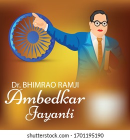 Vector illustration of a Background for Dr Bhimrao Ramji Ambedkar Jayanti on 14 April.
