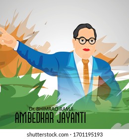 Vector illustration of a Background for Dr Bhimrao Ramji Ambedkar Jayanti on 14 April.