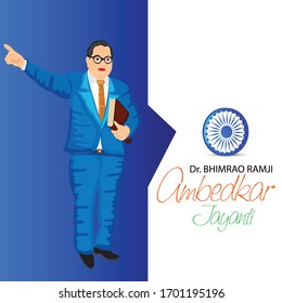 Vector illustration of a Background for Dr Bhimrao Ramji Ambedkar Jayanti on 14 April.