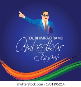 Vector illustration of a Background for Dr Bhimrao Ramji Ambedkar Jayanti on 14 April.