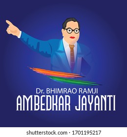 Vector illustration of a Background for Dr Bhimrao Ramji Ambedkar Jayanti on 14 April.
