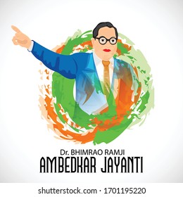 Vector illustration of a Background for Dr Bhimrao Ramji Ambedkar Jayanti on 14 April.