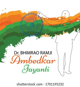 Vector illustration of a Background for Dr Bhimrao Ramji Ambedkar Jayanti on 14 April.