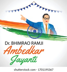 Vector illustration of a Background for Dr Bhimrao Ramji Ambedkar Jayanti on 14 April.