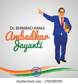 Vector illustration of a Background for Dr Bhimrao Ramji Ambedkar Jayanti on 14 April.
