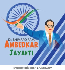 Vector illustration of a Background for Dr Bhimrao Ramji Ambedkar Jayanti on 14 April.