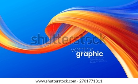 Vector Illustration Background Dynamic Colorful Ribbon Flow On Blue Canvas Capturing Movement And Energy Design.