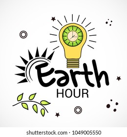 Vector illustration of a Background for Earth Hour.