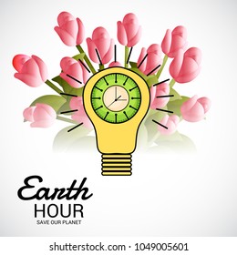 Vector illustration of a Background for Earth Hour.