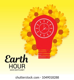 Vector illustration of a Background for Earth Hour.