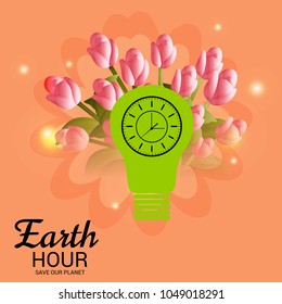 Vector illustration of a Background for Earth Hour.