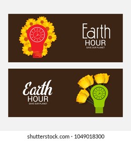 Vector illustration of a Background for Earth Hour.