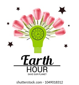 Vector illustration of a Background for Earth Hour.