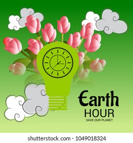 Vector illustration of a Background for Earth Hour.