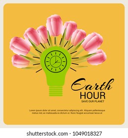 Vector illustration of a Background for Earth Hour.