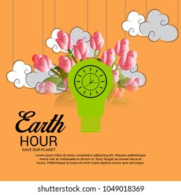 Vector illustration of a Background for Earth Hour.