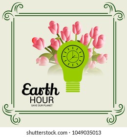 Vector illustration of a Background for Earth Hour.