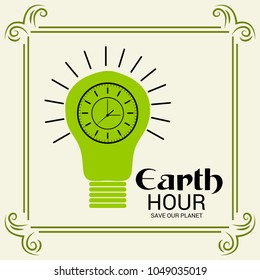 Vector illustration of a Background for Earth Hour.