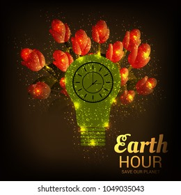 Vector illustration of a Background for Earth Hour.