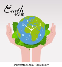 Vector Illustration of a background for Earth Hour .