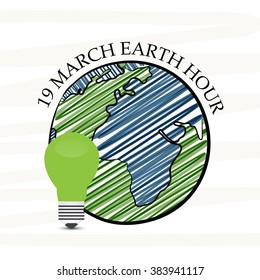 Vector Illustration of a background for Earth Hour .