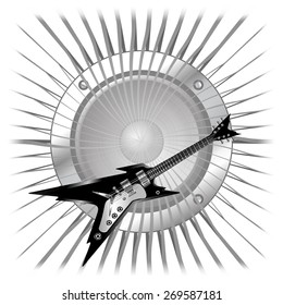 vector illustration background electric guitar and speaker