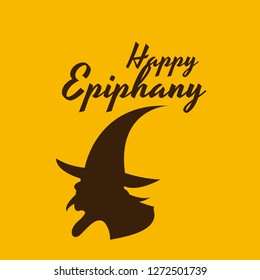 Vector illustration of a Background for Epiphany (Epiphany is a Christian festival) with Flying Witch.