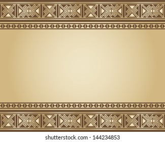 Vector illustration background of ethnic design in brown and beige colors.