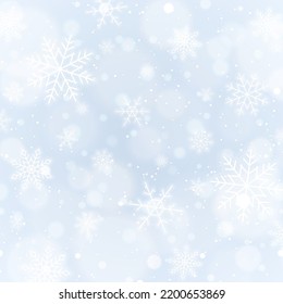Vector illustration background with falling snowflakes.