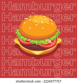 Vector illustration background fast food hamburger icon symbol