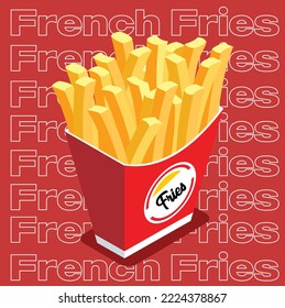 Vector illustration background fast food french fries icon symbol