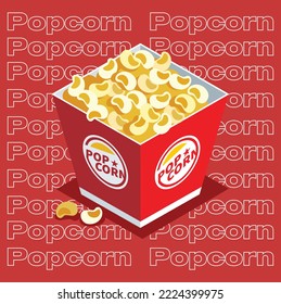 Vektorgrafik-Hintergrund, Symbol für Fast-Food-Popcorn