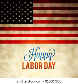 Vector illustration background with flag for labor day.