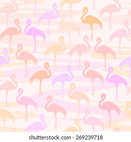 Vector illustration background with flamingo
