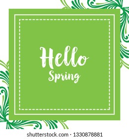 Vector illustration background floral for greeting card hello spring hand drawn