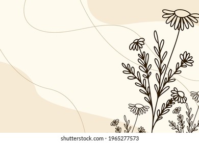 Vector illustration background with flowers. Style with copy space for text. Backdrop for greeting cards, posters, banners, and placards.