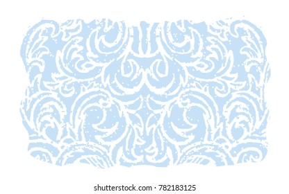 Vector illustration. Background in the form of a frosty pattern on the glass. Winter theme for greeting cards and greeting cards. Wedding invitation